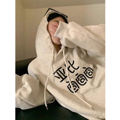 丨350g imitation cotton/450g imitation cotton silver fox velvet丨Thin/plus velvet autumn and winter printed hooded sweatshirt for women