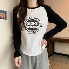 Long-sleeved T-shirt women's autumn thin new style raglan sleeve Korean style bottoming shirt round neck plus size women's clothing