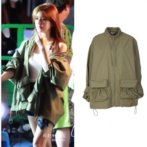 Xu me dazzling Zhao Lusi Xu Yan's same military green work jacket top loose casual versatile jacket