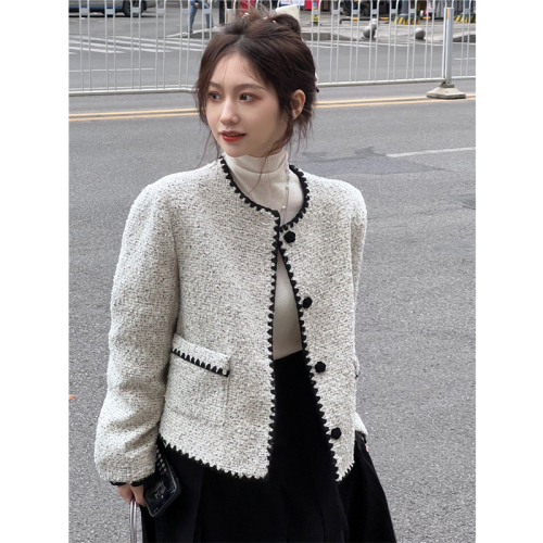 Official picture of small fragrant style lining spring French lady style small fragrant style high-end short coat for women