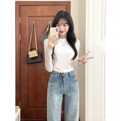 White bottoming shirt long sleeve t-shirt women's early autumn new tight top