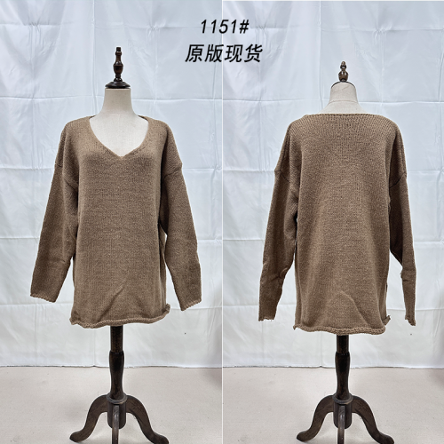 Spot solid color loose sweater for women in autumn and winter new style lazy slim versatile Korean style casual temperament knitted top