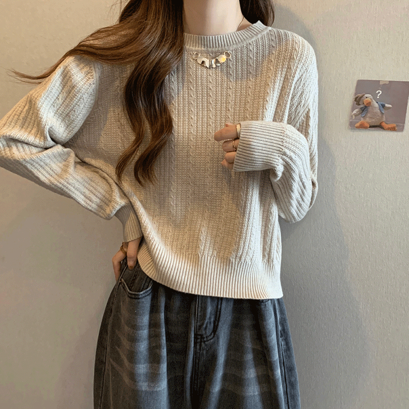 Large size wool knitted bottoming shirt for women in autumn and winter new style fat MM covers belly and looks slim niche design western style top