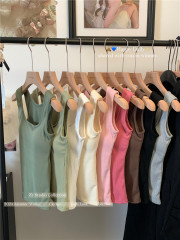 實拍~秋冬新款磨毛保暖背心帶胸墊修身內搭上衣