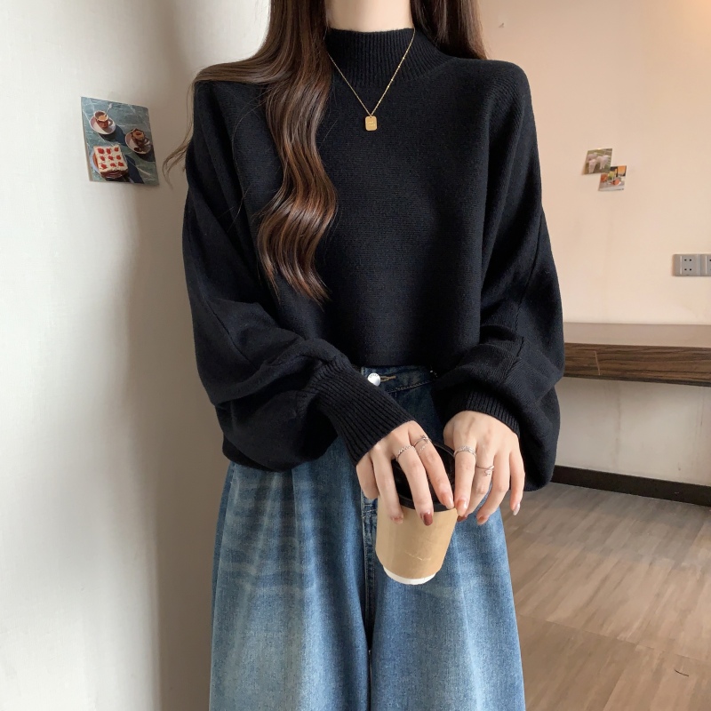 Large size autumn and winter new Korean style bat-sleeve loose textured Korean style pullover sweater