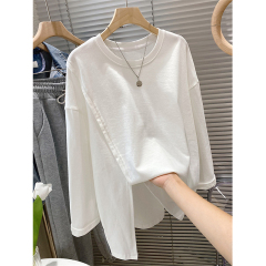 Autumn new mid-length T-shirt women's trendy long sleeves