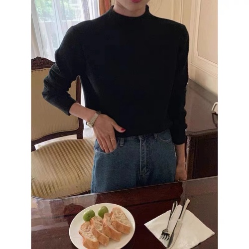 White half turtleneck sweater for women in autumn and winter new Korean style gentle warm top with base sweater