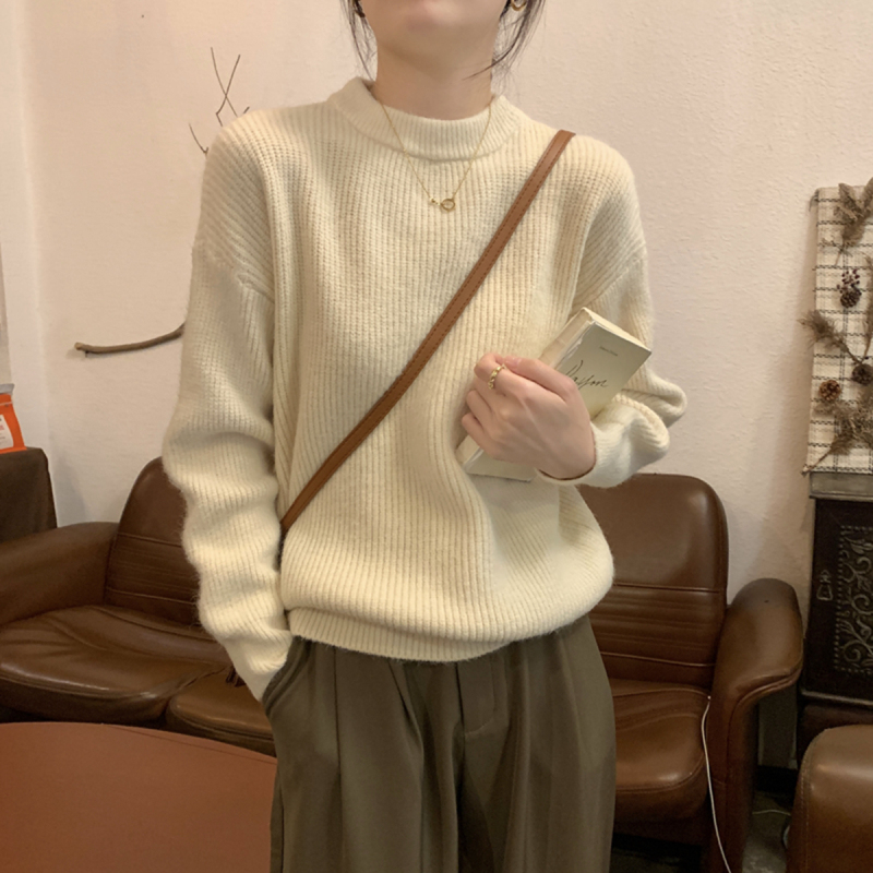 Autumn and winter Korean style loose inner arctic velvet versatile sweater for women pullover sweater