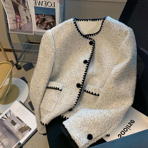 Official picture of small fragrant style lining spring French lady style small fragrant style high-end short coat for women