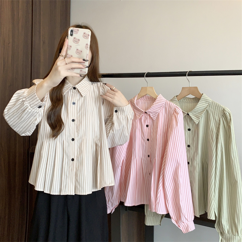 2024 new striped shirt Korean style casual loose and versatile