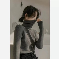 Turtleneck sweater women's new autumn and winter Korean style sweater black long-sleeved inner layered shirt top
