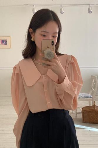 chic lapel design top shirt