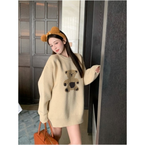 Lazy style soft waxy letter sweater women's autumn loose pullover sweater long-sleeved couple top