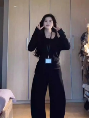 Original fabric fake two-piece pure desire fake two-piece oblique shoulder unique spicy girl long-sleeved t-shirt women 