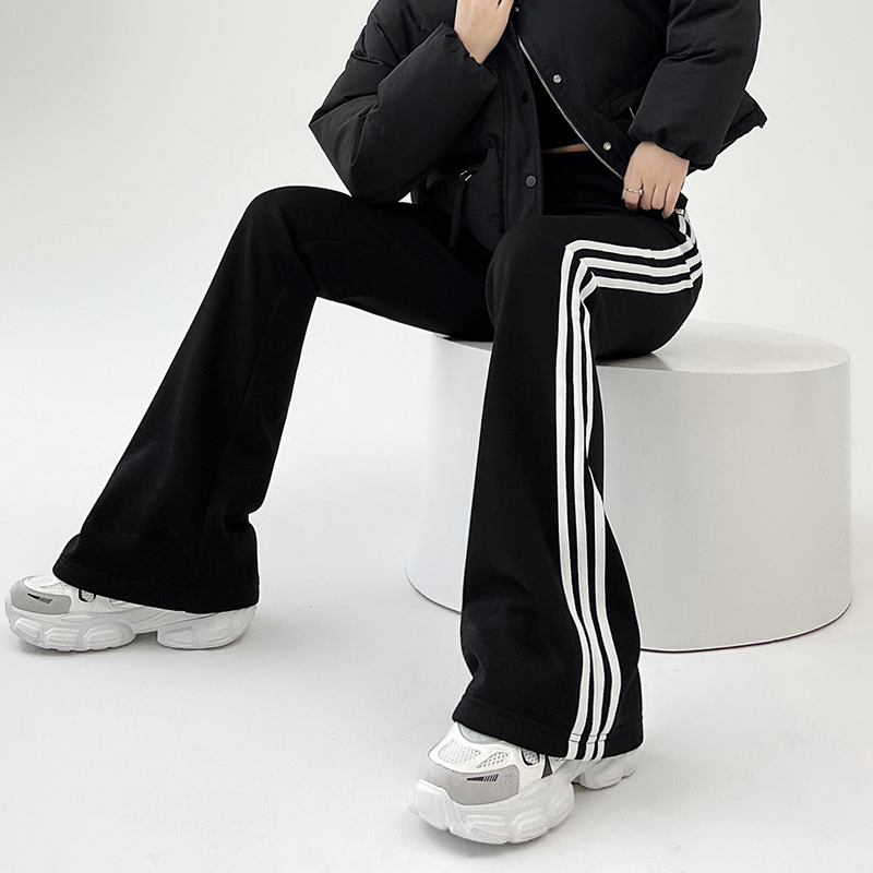 Austrian velvet American style low-waisted bootcut sweatpants for women, plus velvet and thickened sweatpants, hot girl trousers, casual flared pants