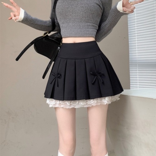 Long-sleeved T-shirt shirt skirt dress pleated skirt women's summer two-piece casual two-piece suit short skirt