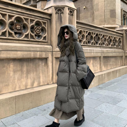 Xiaojunjun Britney Winter Warmth Hanging A large winter quilt scarf long cotton coat down jacket for women