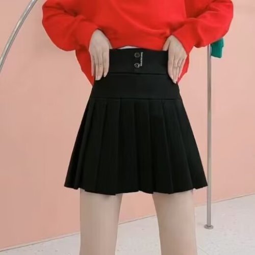 Skirt Spring and Autumn New Style Belly Support A-Line Skirt Half-length Maternity Short Skirt Pleated Skirt Autumn and Winter Clothes