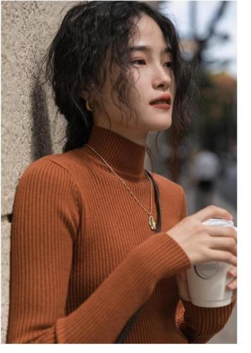 Half turtleneck bottoming shirt for women autumn and winter sweater sweater thickened top winter new black and white