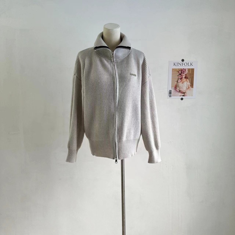 Japanese retro lazy style knitted jacket women's spring and autumn new top design niche cardigan sweater
