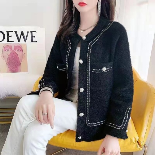 Xiaoxiangfeng Knitted Sweater Cardigan Jacket Women's 2024 Spring New Fashion Temperament Mink Velvet Versatile Top