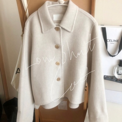 2024 new ins style Korean style retro autumn and winter short double-sided woolen lapel woolen coat for women with small stature