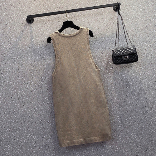 Sleeveless knitted skirt autumn slimming long waistcoat vest skirt women's loose bottoming versatile sweater suspender skirt