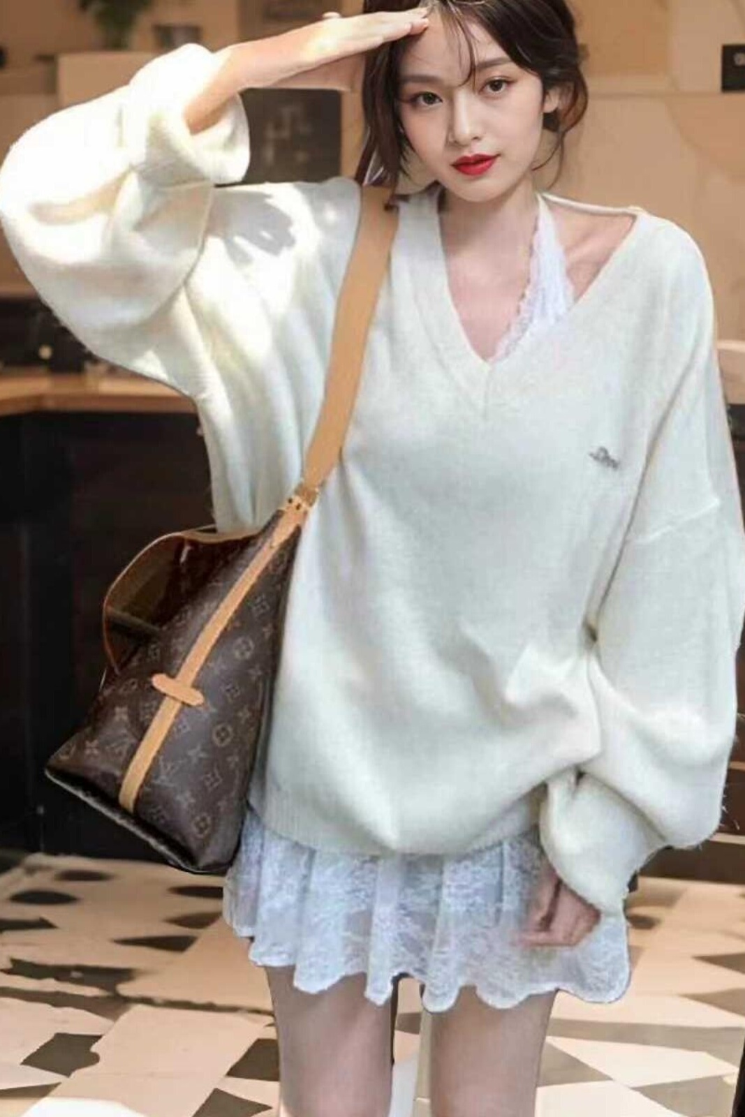 Korean-style soft, cozy, and lazy V-neck sweater for women - Spring and Autumn 2024 new arrival loose, high-end, versatile knitted top