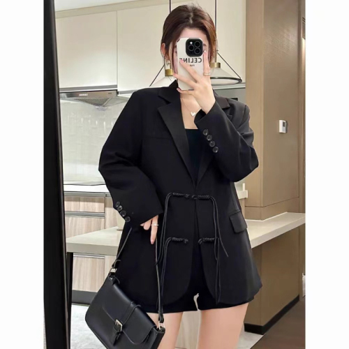 Large size 2024 spring new national style new Chinese button suit jacket for women with small design and versatile suit