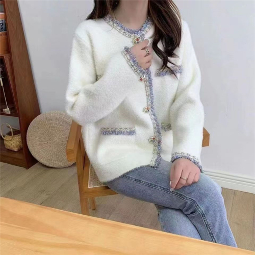 French socialite small fragrance waterproof mink jacket for women spring and autumn 2024 new temperament versatile street tops for women