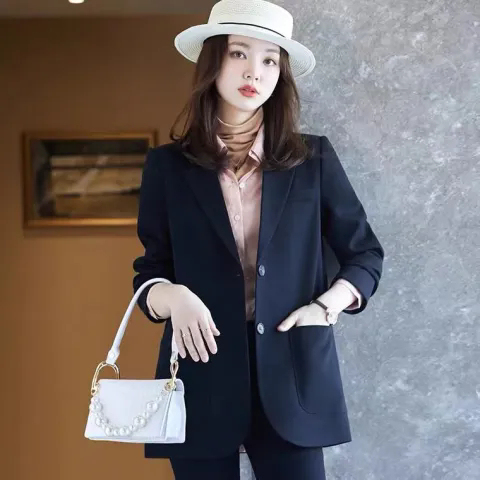 Blazer women's spring and autumn new Korean style loose and versatile student mid-length top casual small suit for women