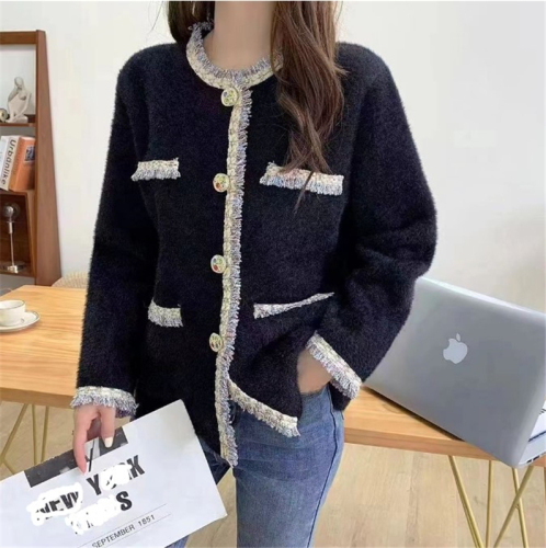 French socialite small fragrance waterproof mink jacket for women spring and autumn 2024 new temperament versatile street tops for women