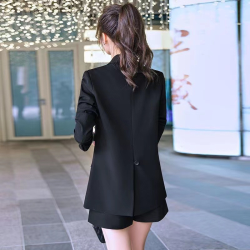 High-end black suit jacket for women early spring 2024 new design niche temperament casual small suit top