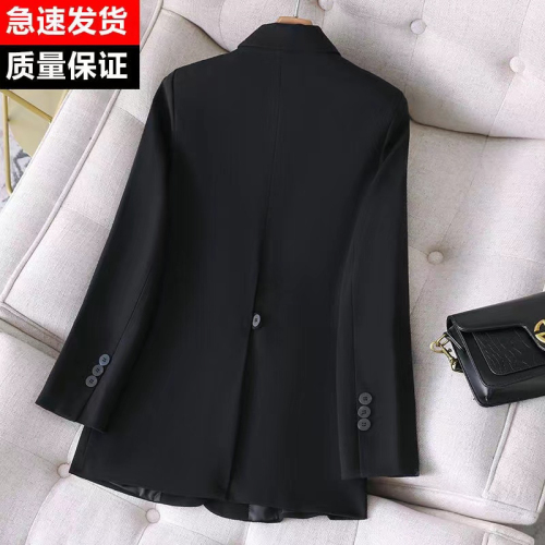 High-end black suit jacket for women early spring 2024 new design niche temperament casual small suit top