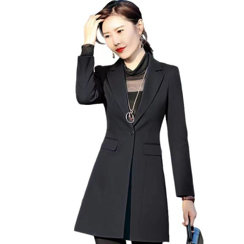 Women's plus size blazer spring and autumn new Korean style slim-fitting mid-length one-button fashionable and versatile small suit