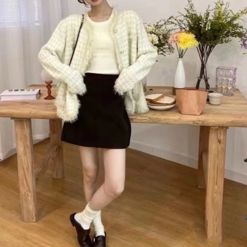 Xiaoxiangfeng wool sweater jacket for women 2024 new autumn and winter fashion temperament imitation mink velvet loose top trend