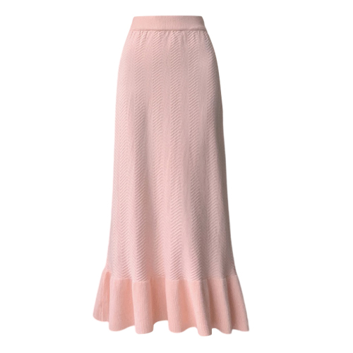 Real shot of sexy fishtail skirt for women in autumn and winter, new Korean style high-waisted knitted skirt, mid-length fungus hem hip skirt