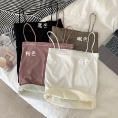 Actual Shoot: Thick Fleece Lined Tank Top for Autumn/Winter, Women's Body Shaping Backless Bralette