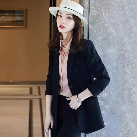 Blazer women's spring and autumn new Korean style loose and versatile student mid-length top casual small suit for women