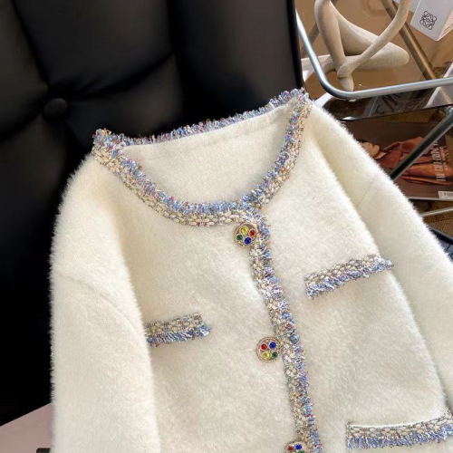 French socialite small fragrance waterproof mink jacket for women spring and autumn 2024 new temperament versatile street tops for women