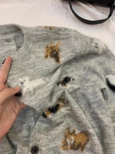 Grey Cute Dog Knitted Cardigan Sweater Women's Autumn and Winter Loose Lazy Style Soft and Fluffy Outerwear Short Jacket Top 