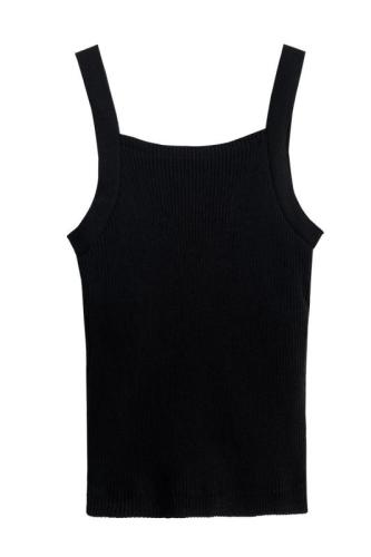 Actual shot of double-layer velvet knitted camisole for women with sleeveless elastic bottoming shirt and warm top