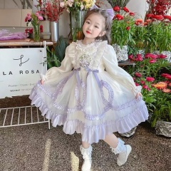 Japanese girl Lolita princess dress 2024 autumn and winter new style girls sweet bow gentle dress short skirt