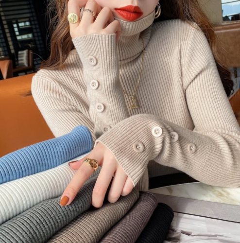 Stacked High-Neck Knit Top for Women, Thickened and Versatile, New Autumn/Winter Style, Stylish Innerwear Top