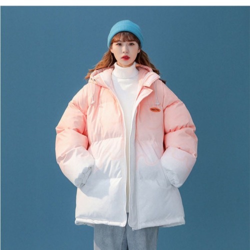 Gentle wind gradient color cotton coat women's loose student coat cotton coat