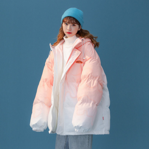 Gentle wind gradient color cotton coat women's loose student coat cotton coat