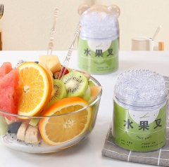 Fruit fork disposable food grade plastic canned household and commercial bamboo pattern multifunctional salad fruit pick
