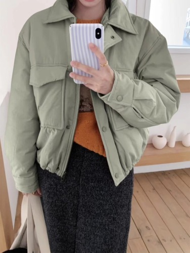 Korean style loose casual all-match lapel short style thickened jacket bread coat down jacket for women winter