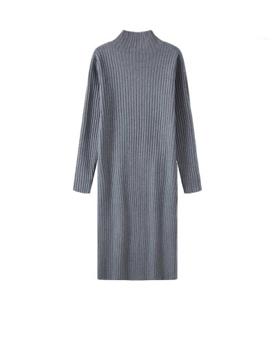 -Maternity autumn mid-length knitted sweater dress