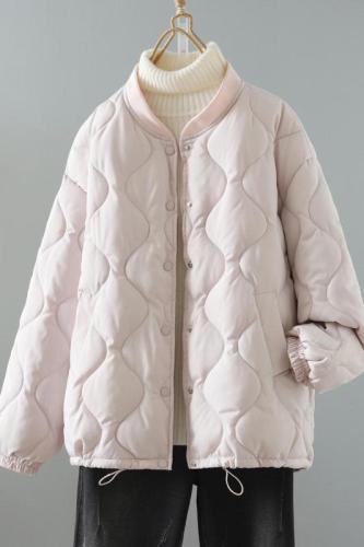 2024 New Winter Down Jacket Women's Large Size Cotton Jacket Autumn and Winter Quilted Jacket Diamond